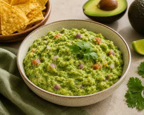 guacamole a zelené potraviny